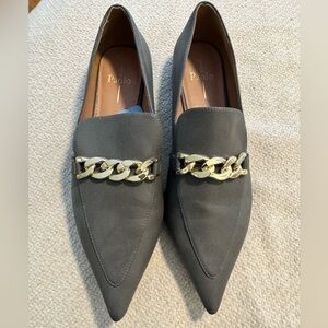 🍃Paolo Women's Charcoal Loafers w/Gold Chain